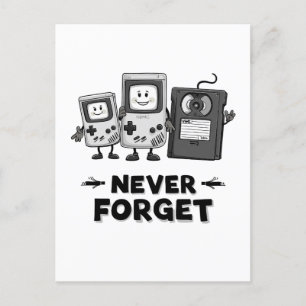 Vergeet nooit Casse tape  90s esthetiek Briefkaart