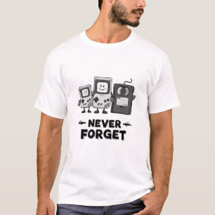 Vergeet nooit Casse tape 90s esthetiek T-shirt