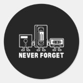 Vergeet nooit Cassettebandje Ronde Sticker (Voorkant)