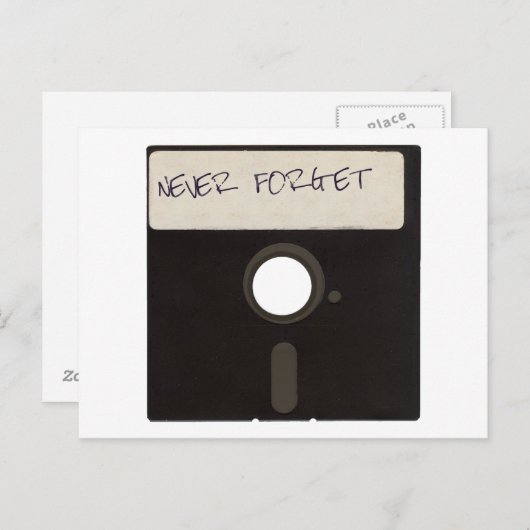 Vergeet nooit computerdiskettes briefkaart (Voorkant / Achterkant)