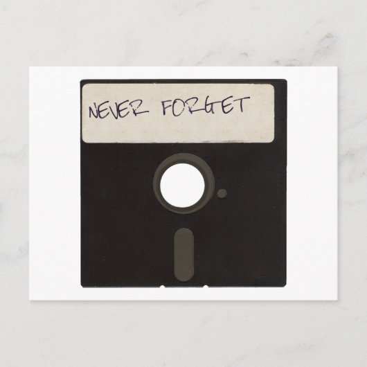 Vergeet nooit computerdiskettes briefkaart (Voorkant)