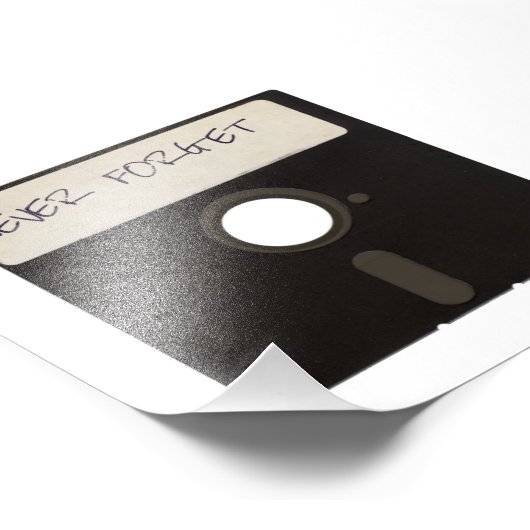 Vergeet nooit computerdiskettes foto afdruk (Hoek)