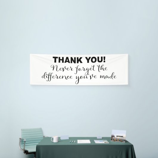 Vergeet nooit dankjewel waardering spandoek (Beurs)