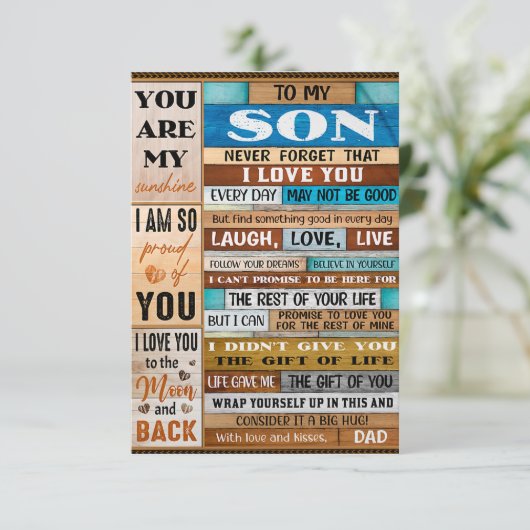 Vergeet nooit dat ik van jou hou - papa is een zoo bedankkaart (Staand voorkant)