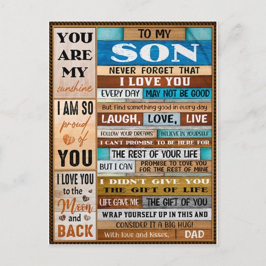 Vergeet nooit dat ik van jou hou - papa is een zoo briefkaart (Voorkant)