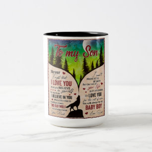 Vergeet nooit dat ik van jou hou... tweekleurige koffiemok