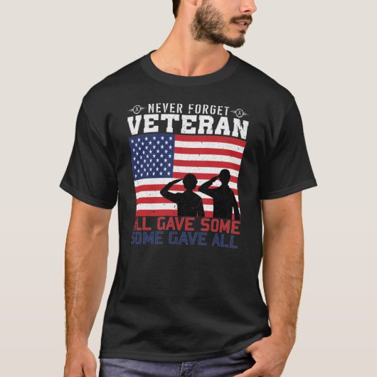 Vergeet nooit dat Veteran allemaal wat gaf T-shirt (Voorkant)