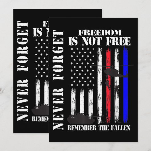 Vergeet nooit dat vrijheid geen vrije veteraan-her kaart (Voorkant / Achterkant)