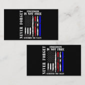 Vergeet nooit dat vrijheid geen vrije veteraan-her visitekaartje (Voorkant / Achterkant)