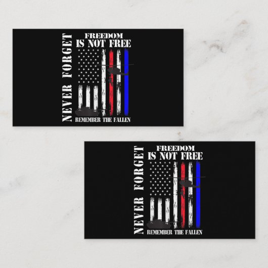 Vergeet nooit dat vrijheid geen vrije veteraan-her visitekaartje (Voorkant / Achterkant)