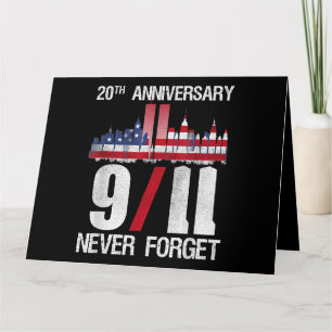 Vergeet nooit de patriottische 911 amerikaanse vla kaart