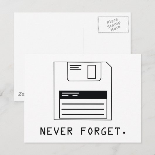 Vergeet nooit: diskettestation briefkaart (Voorkant / Achterkant)