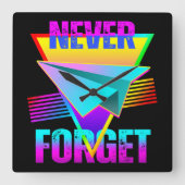 Vergeet nooit een papieren vliegtuig vierkante klok (Voorkant)