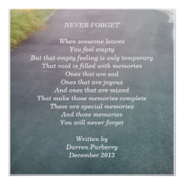 "Vergeet nooit" gedicht Glossy Poster