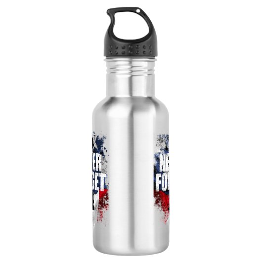 Vergeet nooit (herdenkingsdag) waterfles  (Achterkant)