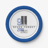 Vergeet nooit het 911 Gray World Trade Center Papieren Bordje (Voorkant)