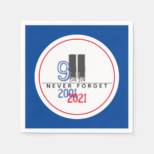 Vergeet nooit het 911 Patriottische World Trade Ce Servet