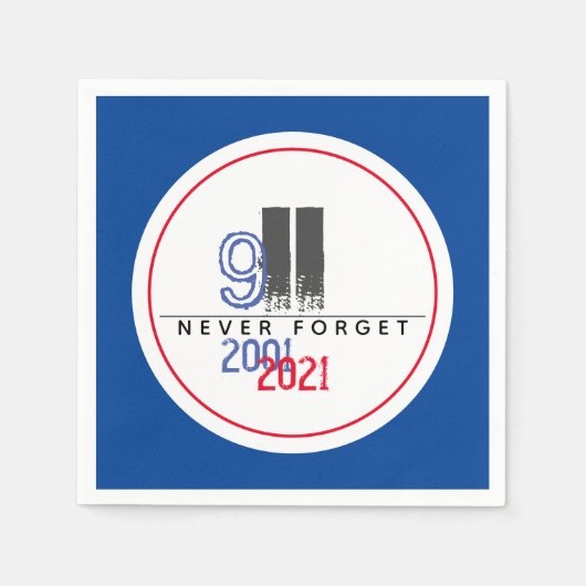 Vergeet nooit het 911 Patriottische World Trade Ce Servet (Voorkant)