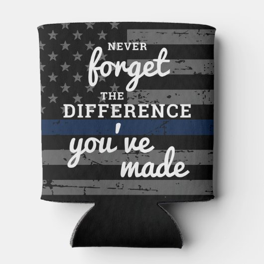 Vergeet nooit het verschil dat je de politie hebt  blikjeskoeler (Achterkant)