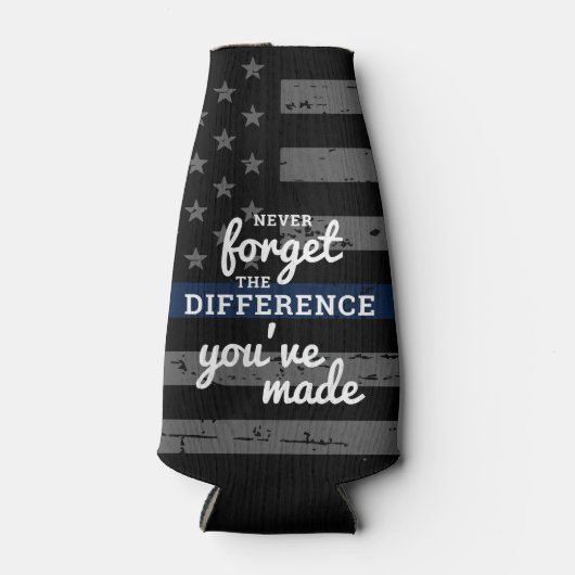 Vergeet nooit het verschil dat je de politie hebt flesjeskoeler (Voorkant)