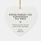 Vergeet nooit het verschil dat je hebt gemaakt keramisch ornament (Achterkant)