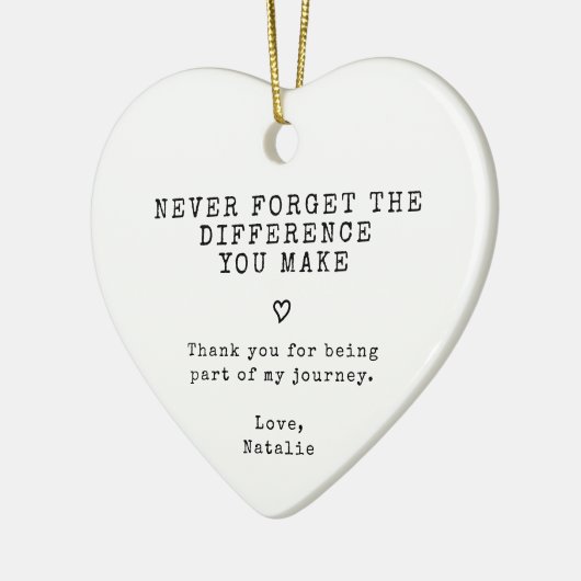 Vergeet nooit het verschil dat je hebt gemaakt keramisch ornament (Links)