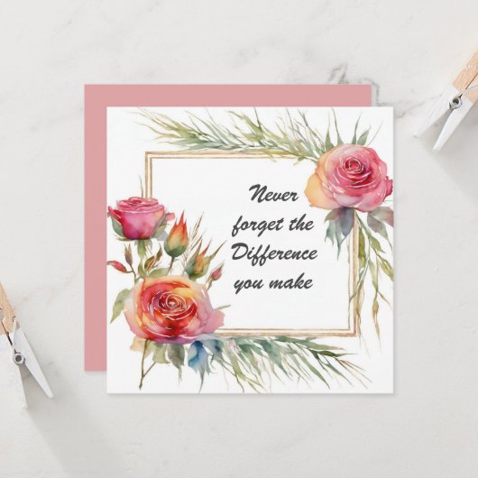 Vergeet nooit het verschil dat je maakt botanisch kaart (Voorkant / Achterkant in situ)