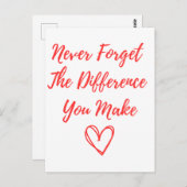 Vergeet nooit het verschil dat je maakt, Dankbaar Briefkaart (Voorkant / Achterkant)