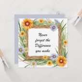Vergeet nooit het verschil dat je maakt Floral Kaart (Voorkant / Achterkant in situ)