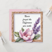 Vergeet nooit het verschil dat je maakt Floral Kaart (Voorkant / Achterkant in situ)