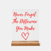 Vergeet nooit het verschil dat je maakt, gelukkig acryl bord (Voorkant)