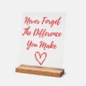 Vergeet nooit het verschil dat je maakt, gelukkig acryl bord (Hoek)