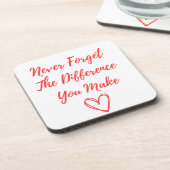 Vergeet nooit het verschil dat je maakt, gelukkig bier onderzetter (Linkerzijde)