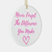 Vergeet nooit het verschil dat je maakt, gelukkig keramisch ornament (Rechts)