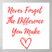 Vergeet nooit het verschil dat je maakt, gelukkig poster (Voorkant)