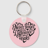 Vergeet nooit het verschil dat je maakt, gelukkig sleutelhanger (Voorkant)
