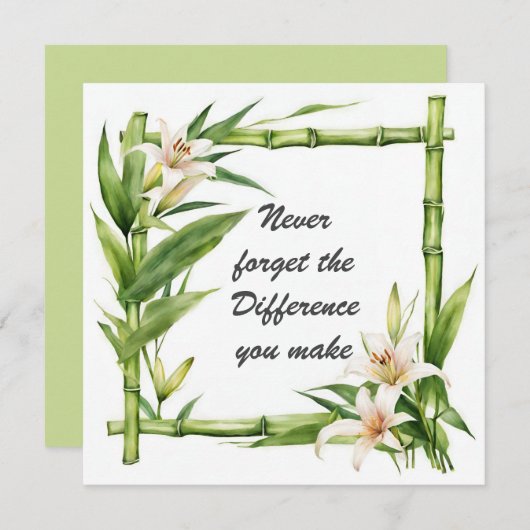 Vergeet nooit het verschil dat je maakt kaart (Voorkant / Achterkant)