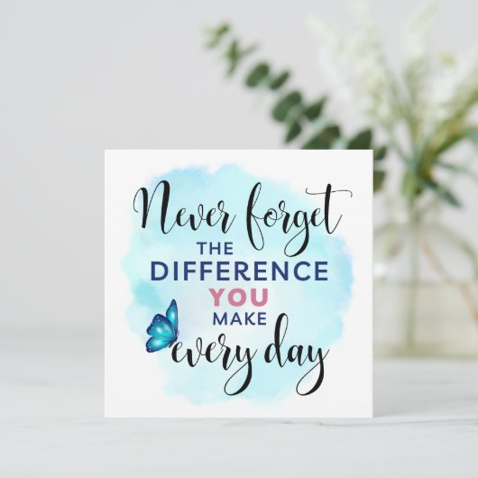 Vergeet nooit het verschil dat je maakt kaart (Staand voorkant)