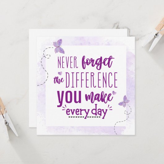 Vergeet nooit het verschil dat je maakt kaart (Voorkant / Achterkant in situ)