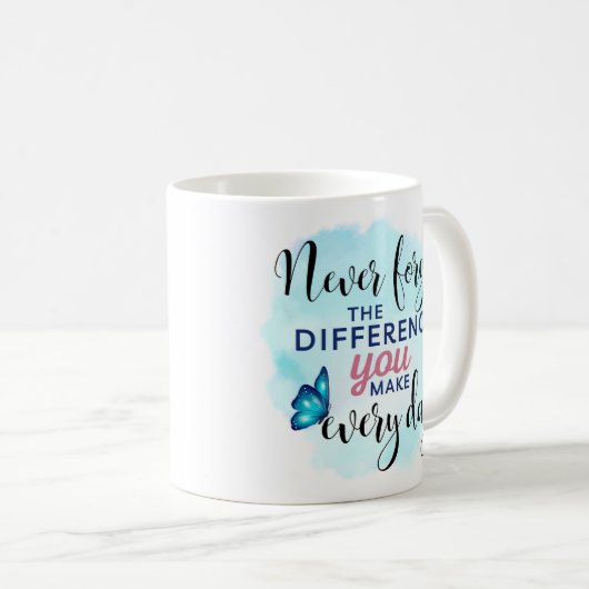 Vergeet nooit het verschil dat je maakt waardering koffiemok (Voorkant rechts)