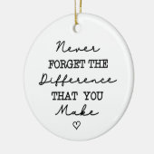 Vergeet nooit het verschil dat je medearbeider maa keramisch ornament (Links)