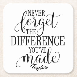 Vergeet nooit het verschil: Motivatie citaat Kartonnen Onderzetters