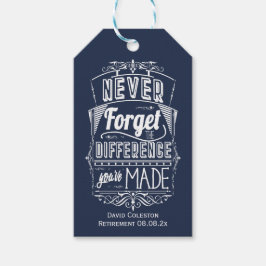 Vergeet nooit het voordeel van de pensioenpartij cadeaulabel