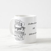 Vergeet nooit het zwarte verschil koffiemok (Voorkant links)