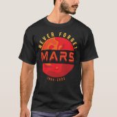 Vergeet nooit Mars T-shirt Retro Style Funny Space (Voorkant)