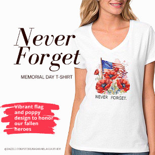 Vergeet nooit Memorial Day T-shirt