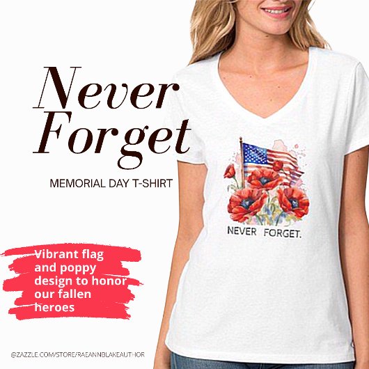Vergeet nooit Memorial Day T-shirt