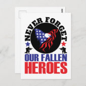 Vergeet nooit onze gestorven Heroes Briefkaart (Voorkant / Achterkant)