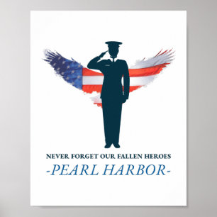 Vergeet nooit onze gestorven Heroes Pearl Harbour  Poster