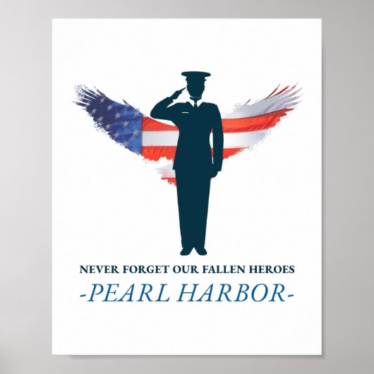 Vergeet nooit onze gestorven Heroes Pearl Harbour  Poster (Voorkant)